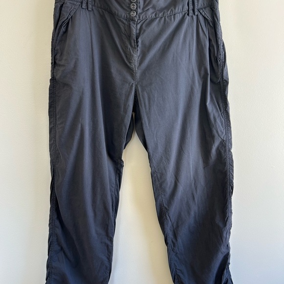 French Connection High Waisted 3-button grey blue Fit Wide-Leg Long Pant Size 10 - Picture 3 of 10